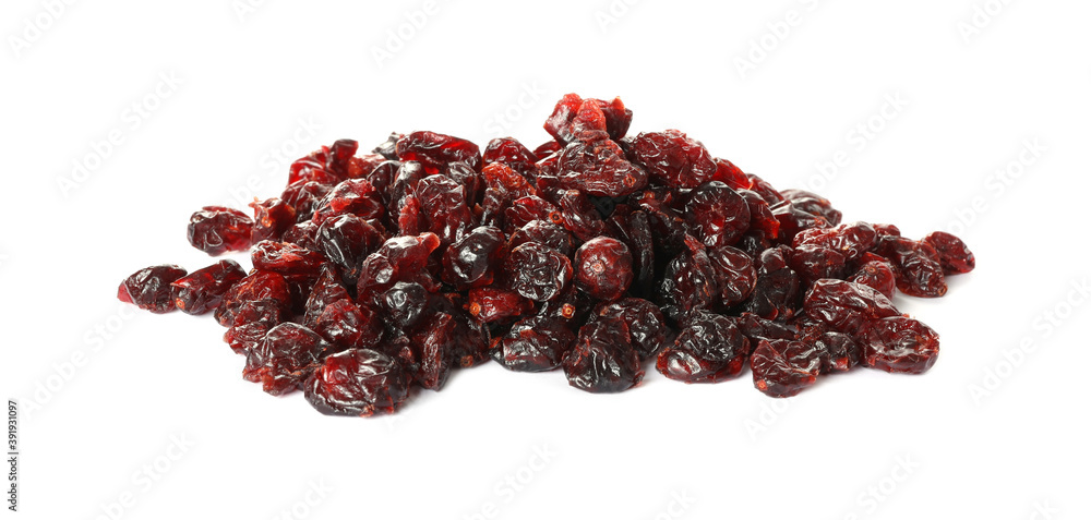 Pile of dried cranberries on white background Pile of dried cranberries on white background