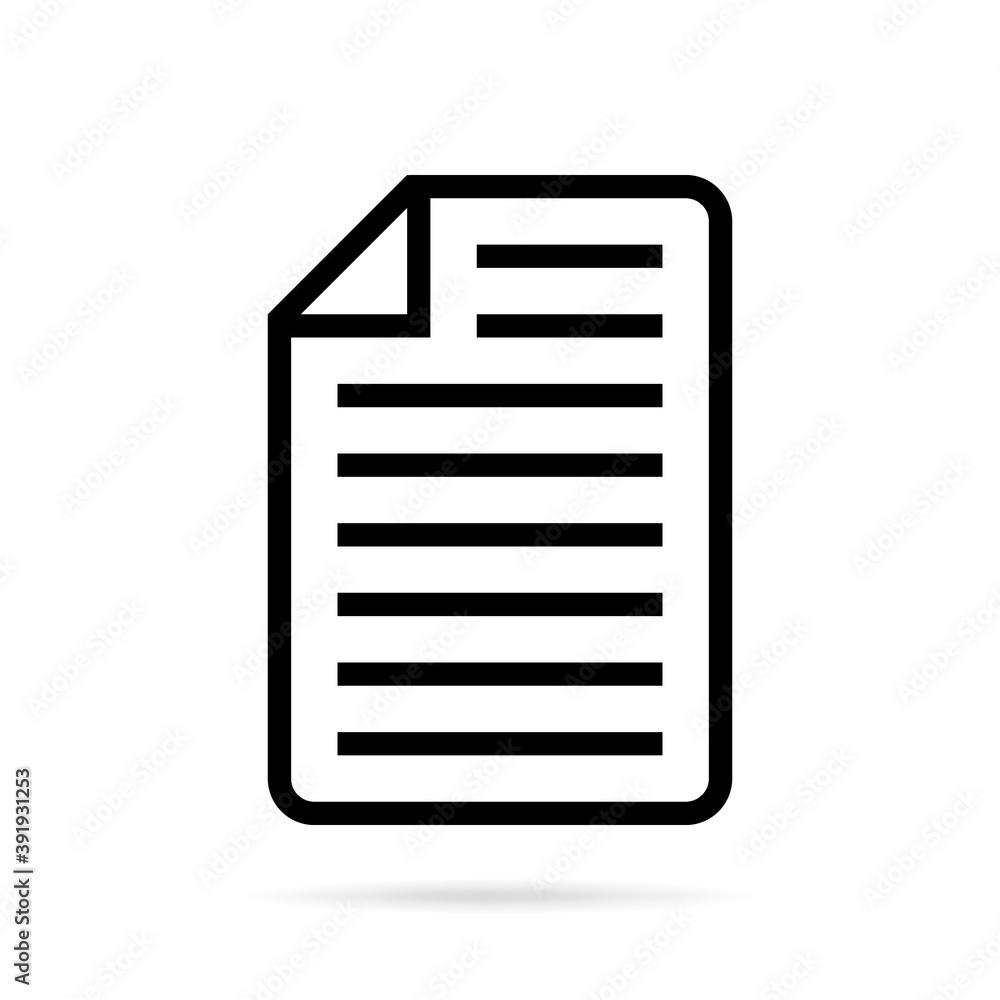 Paper sheet icon on white background. Abstract line icon style. Vector. Paper sheet icon on white background. Abstract line icon style. Vector.
