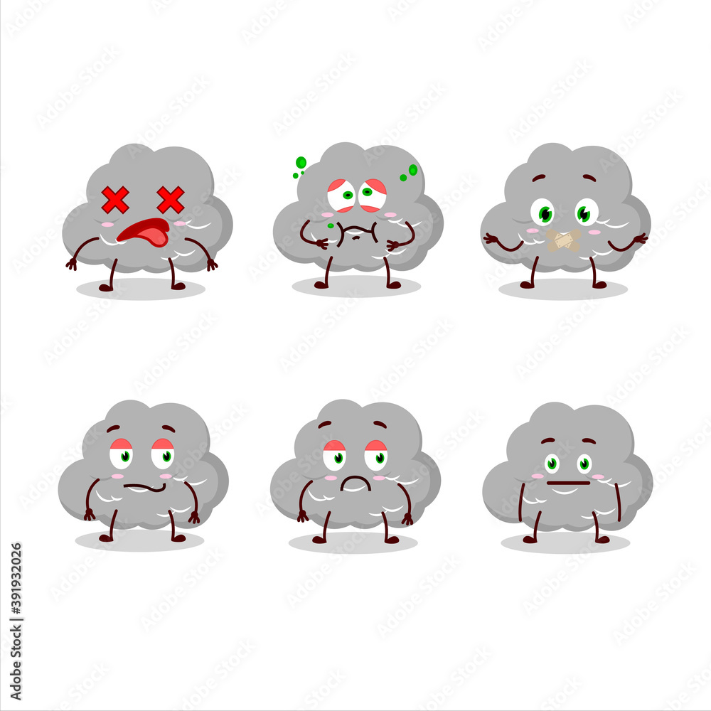 Fototapeta premium Dark cloud cartoon character with nope expression