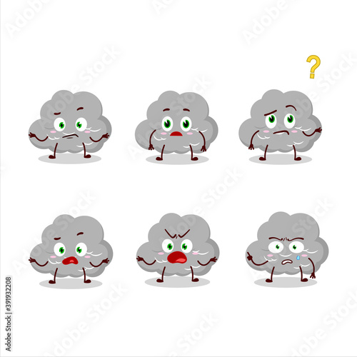 Cartoon character of dark cloud with what expression