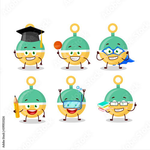 School student of rattle cartoon character with various expressions