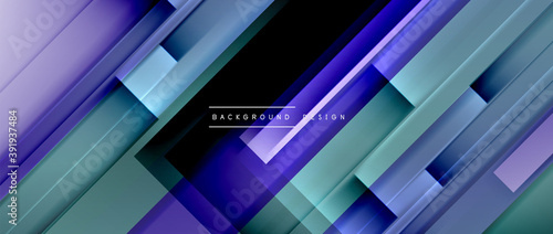 Dynamic lines on fluid color gradient. Trendy geometric abstract background for your text, logo or graphics