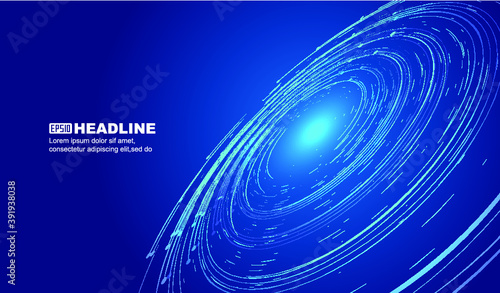 Luminous helix and upward line, Internet technology background.