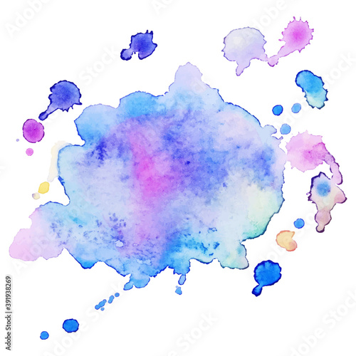 Watercolor brush paint paper texture vector isolated splash on white background for banner, poster, wallpaper.