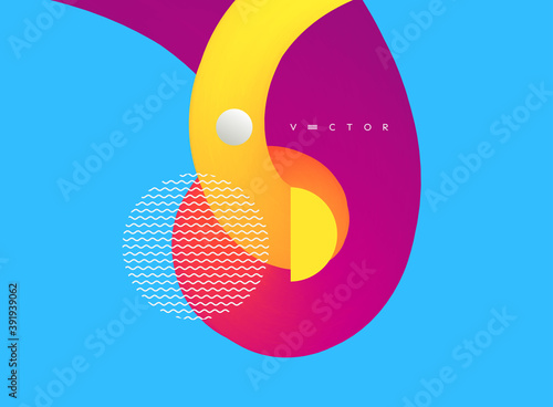 Abstract background with dynamic effect. Cover design template for banner, flyer and poster. 3D vector illustration.