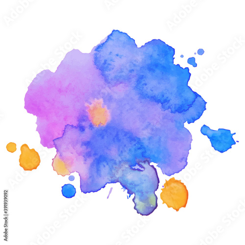 Watercolor brush paint paper texture vector isolated splash on white background for banner, poster, wallpaper.