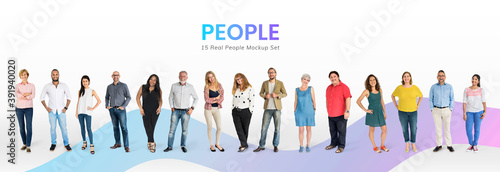 Diverse people mockup collection