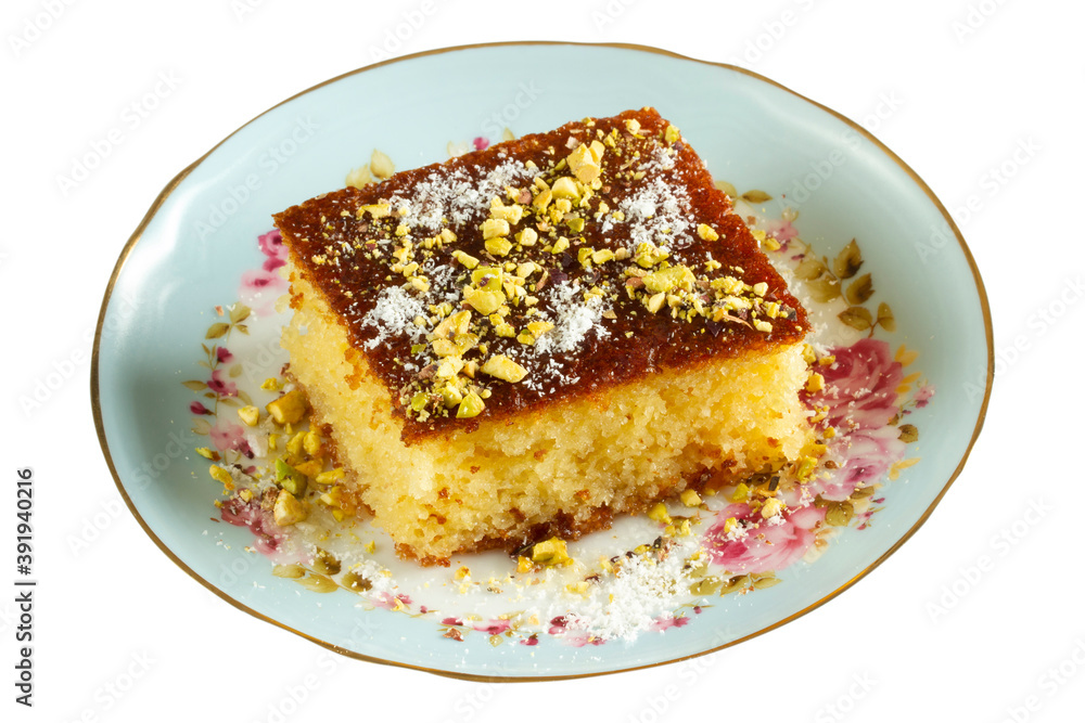 Homemade traditional Turkish dessert Revani Homemade traditional Turkish dessert Revani