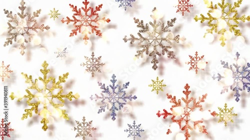 Wallpaper Mural beautiful Christmas video with colorful snowflakes on a light background  Torontodigital.ca
