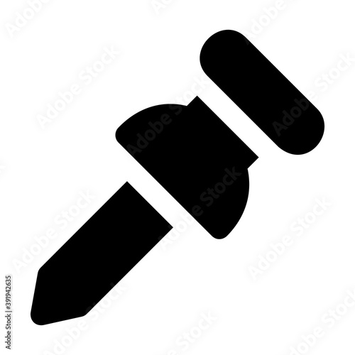 Pushpin icon vector illustration in solid style for any projects