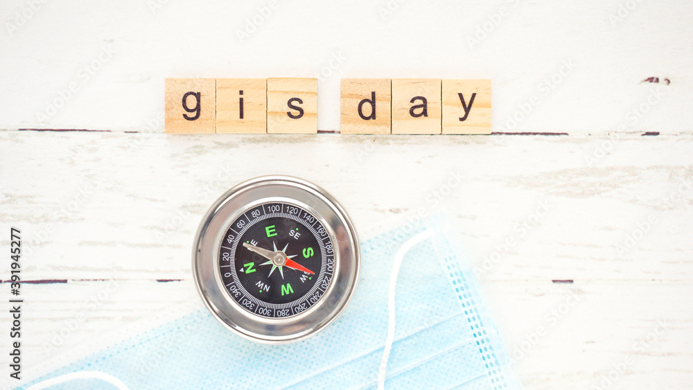 Geographic Information Systems Day.words from wooden cubes with letters photo Geographic Information Systems Day.words from wooden cubes with letters photo