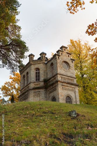 Chapel on old cemetery near Pirita river. Tallinn, Estonia