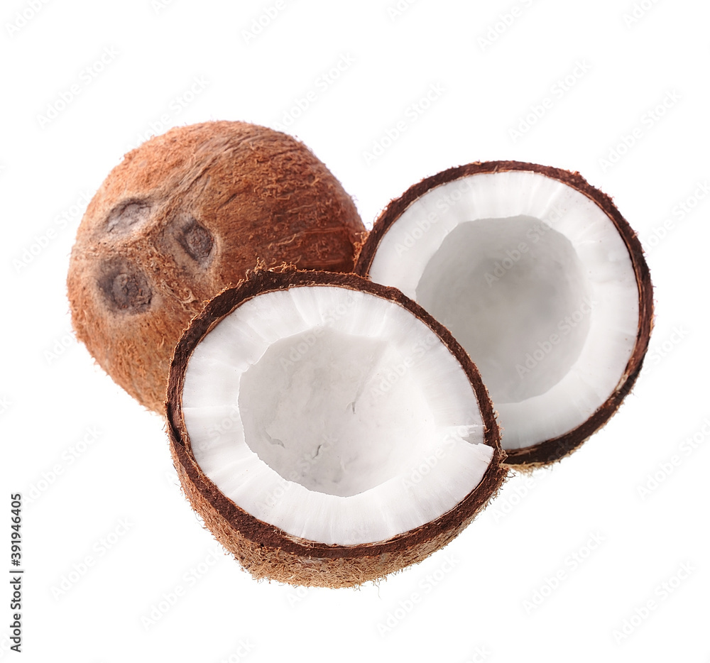 Coconut isolated on white backgrounds. Coconut isolated on white backgrounds.
