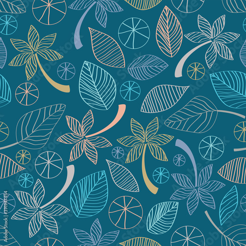 Seamless Flower and Leaf Design Pattern for Fabric and Textile Print