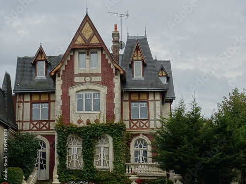 Typical old stone and brick estate in Normandy  France