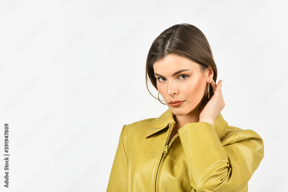 sexy woman isolated on white. cosmetics for skincare. woman with sensual look. fashion model looking elegant. female jewelry accessory. beauty and fashion. girl with natural makeup. copy space sexy woman isolated on white. cosmetics for skincare. woman with sensual look. fashion model looking elegant. female jewelry accessory. beauty and fashion. girl with natural makeup. copy space