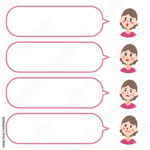 アイコンと吹き出し_高齢のおばあさん2　（主線なしフラット）