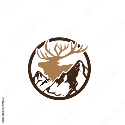 elk mountain logo designs for animal care logo simple and modern icon and symbol