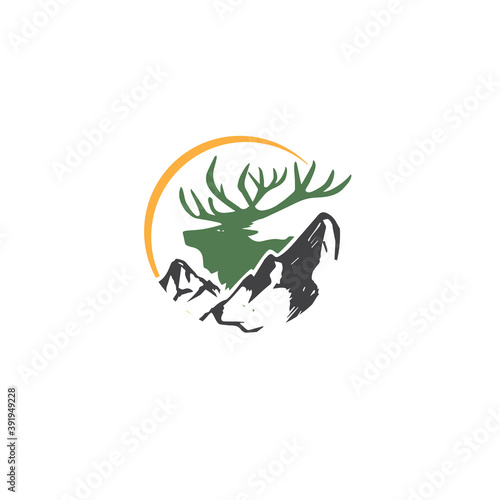 elk mountain logo designs for animal care logo simple and modern icon and symbol