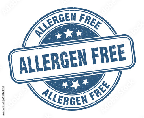 allergen free stamp. allergen free label. round grunge sign