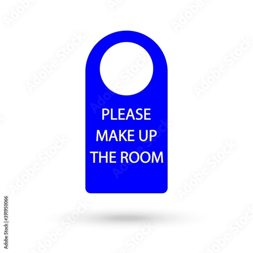 Please make up my room, blue icon. Simple illustration of please make up my room vector icon for web design isolated on white background