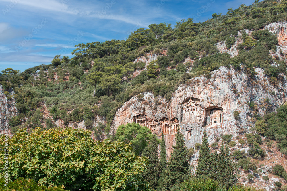 Ancient Lycian Rock Tombs of Dalyan, Kings Tombs of Kaunos. Mugla, Turkey