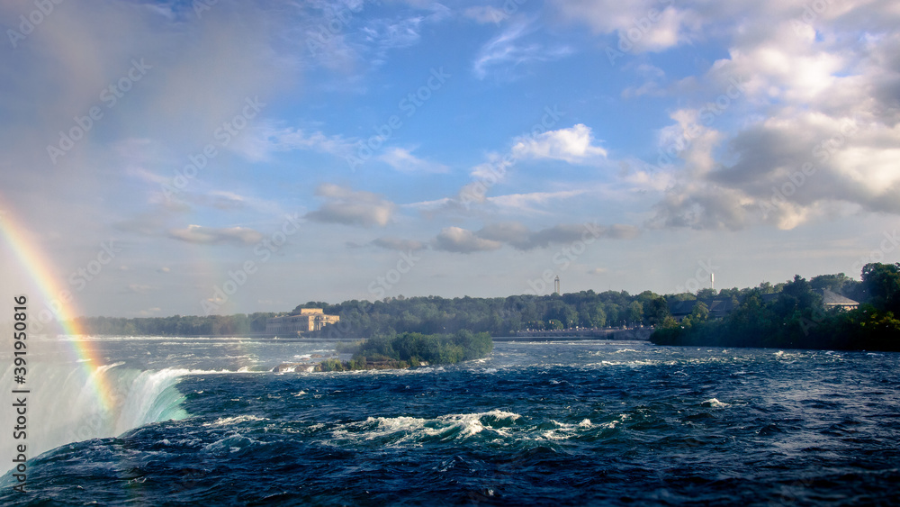 Rainbow over Niagara Falls during summer, Canada