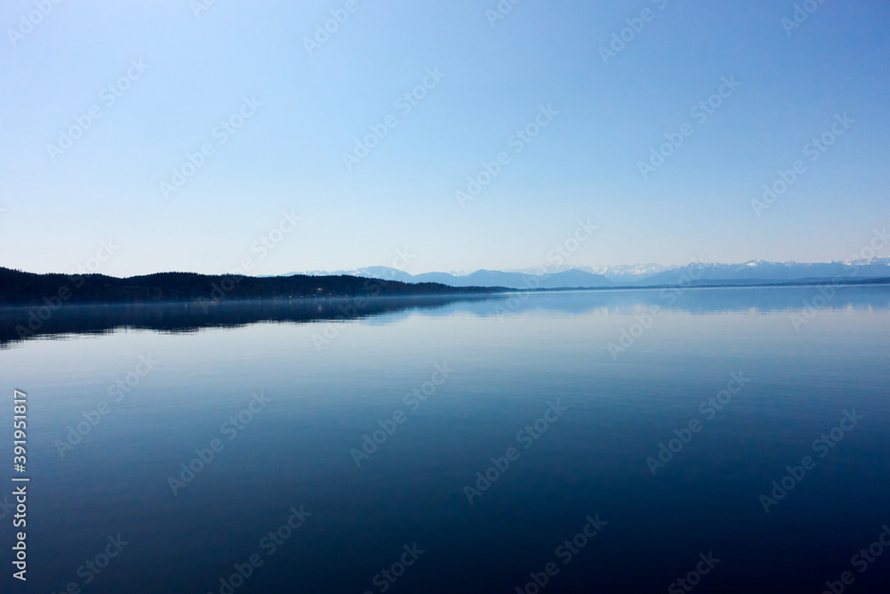 See, Berge, Himmel, Panorama, Landschaft, Blau