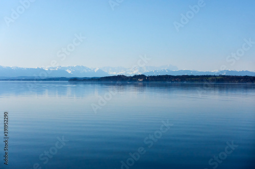 See, Berge, Panorama, Landschaft, Winter, Natur 
