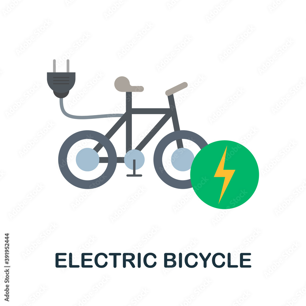 Electric Bicycle icon. Simple element from electric vehicle collection. Creative Electric Bicycle icon for web design, templates, infographics and more Electric Bicycle icon. Simple element from electric vehicle collection. Creative Electric Bicycle icon for web design, templates, infographics and more