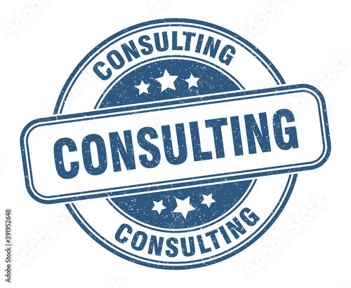 consulting stamp. consulting label. round grunge sign