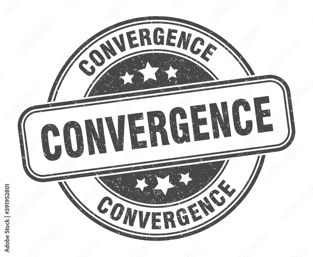 Obraz premium convergence stamp. convergence label. round grunge sign