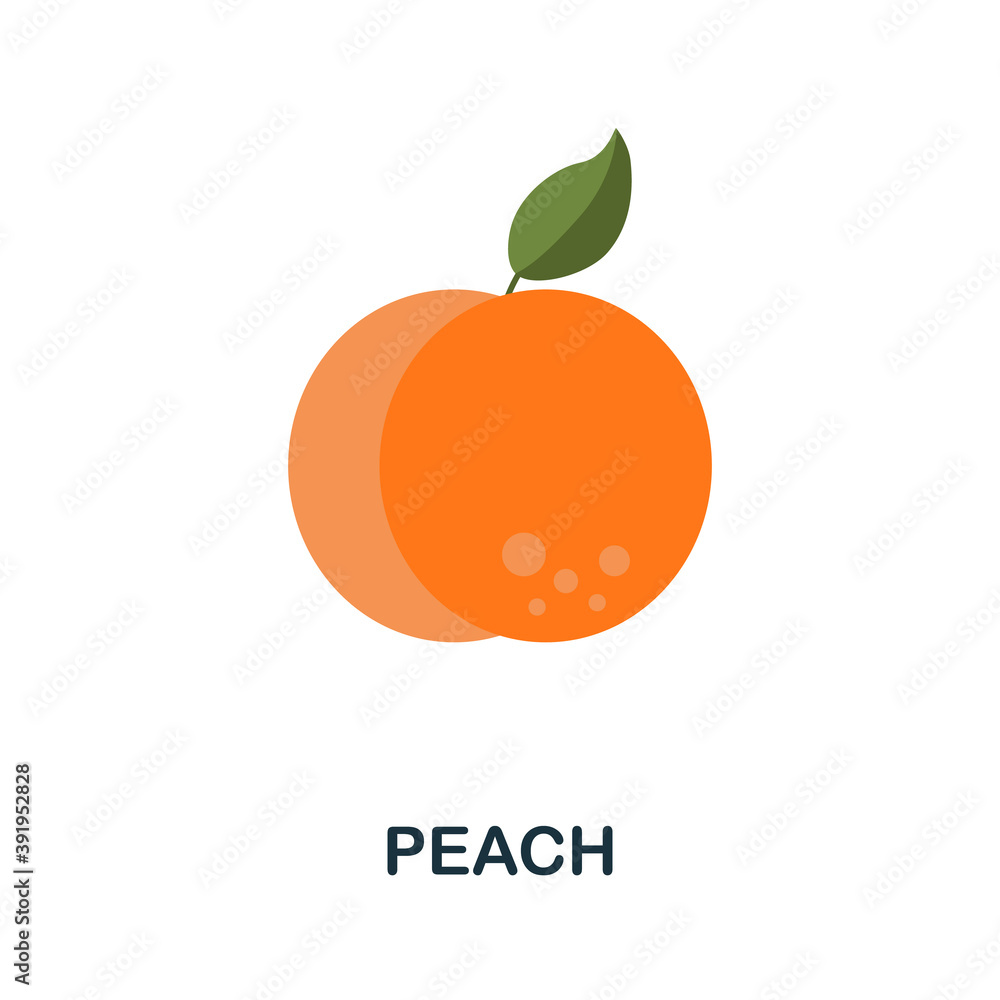 Peach icon. Simple element from fruits collection. Creative Peach icon for web design, templates, infographics and more Peach icon. Simple element from fruits collection. Creative Peach icon for web design, templates, infographics and more