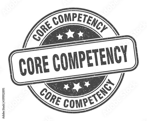 core competency stamp. core competency label. round grunge sign