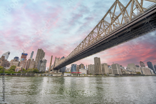 Sunset sky colors over Manhattan Skyline  New York City