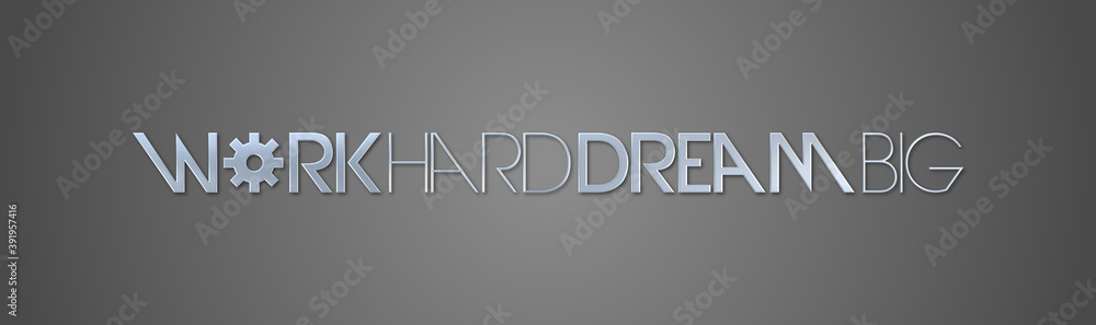 Obraz premium Work hard dream big con sfondo colorato
