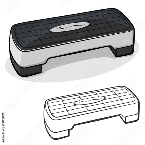 Vector fitness stepper illustration cartoon