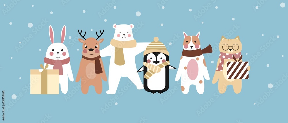 Winter character animals Winter character animals