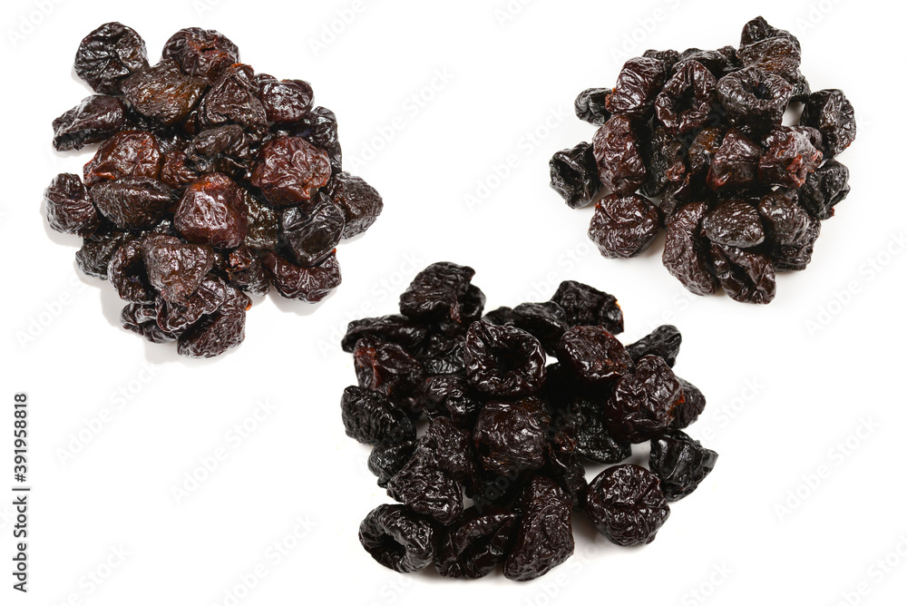 Dried plum isolated on white background