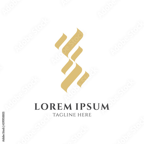 Fire letter S logo. Luxury S business logo template in gold color