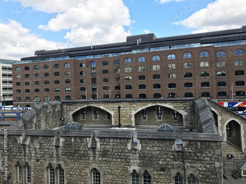 Street view from tower of London in UK England, UK