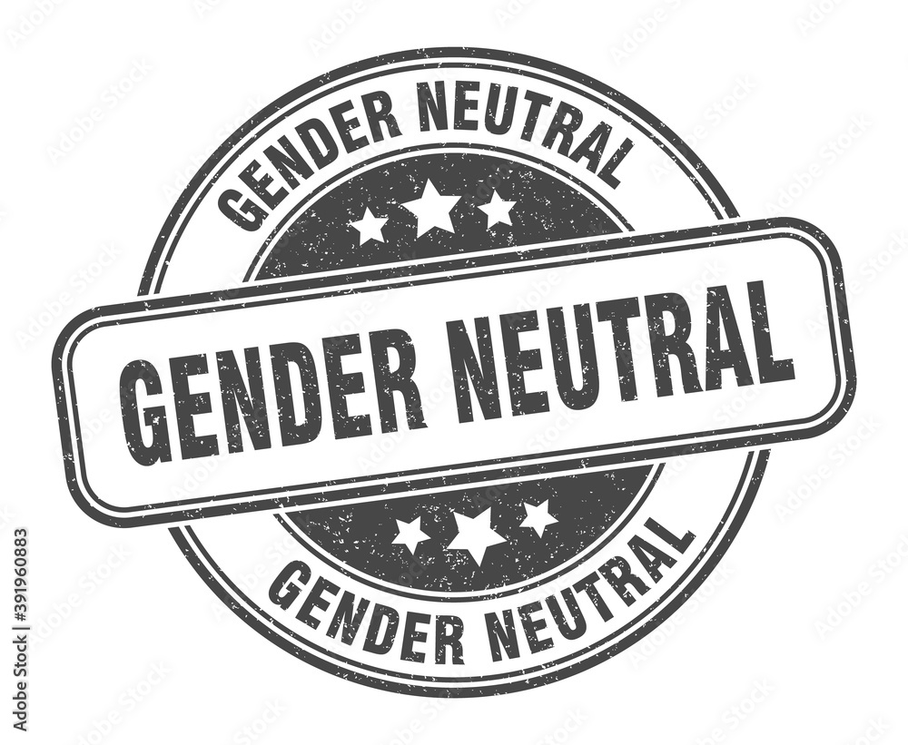 gender neutral stamp. gender neutral label. round grunge sign