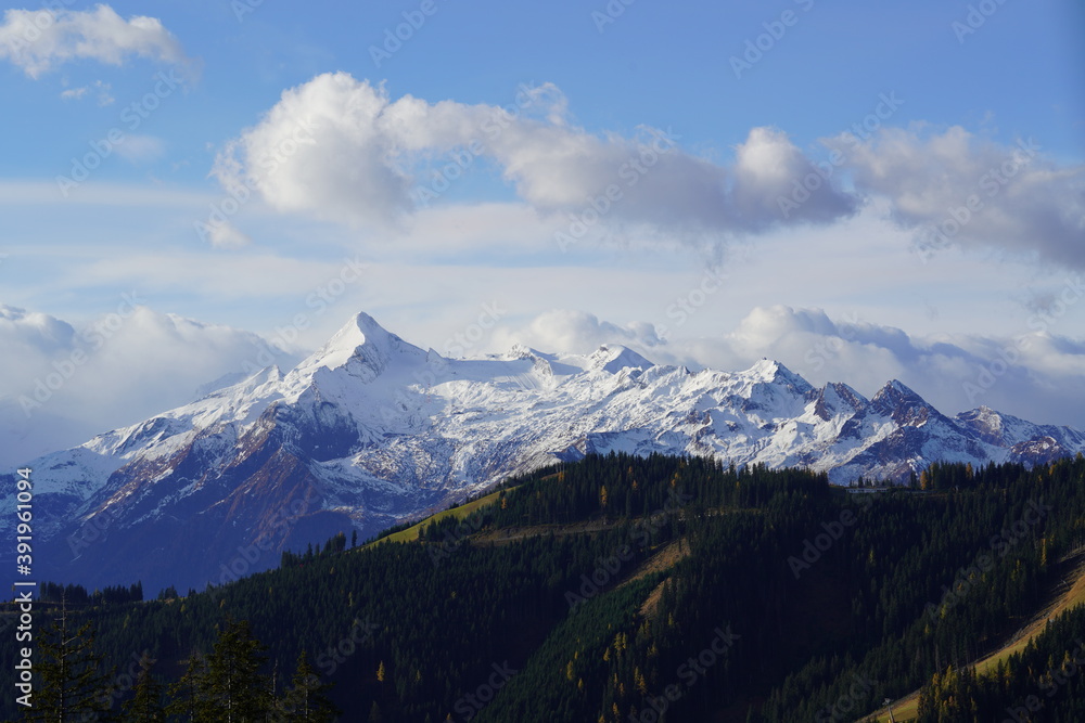 beautiful view to the kitzsteinhorn in austria in autumn beautiful view to the kitzsteinhorn in austria in autumn