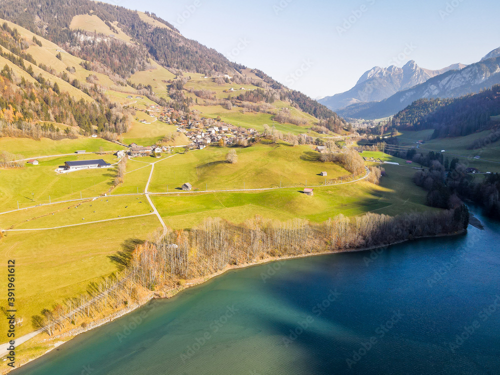 Drone shots from the swiss alps ( Chateau d'Oex, Lac du Vernex) 