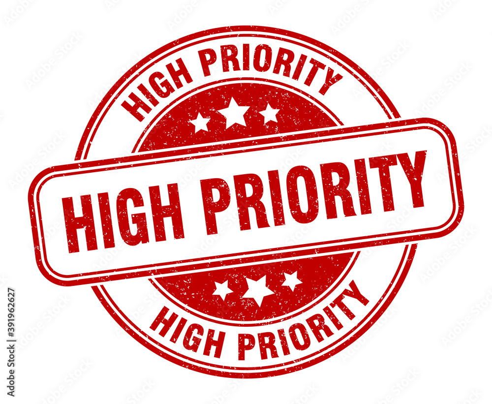 high priority stamp. high priority label. round grunge sign high priority stamp. high priority label. round grunge sign