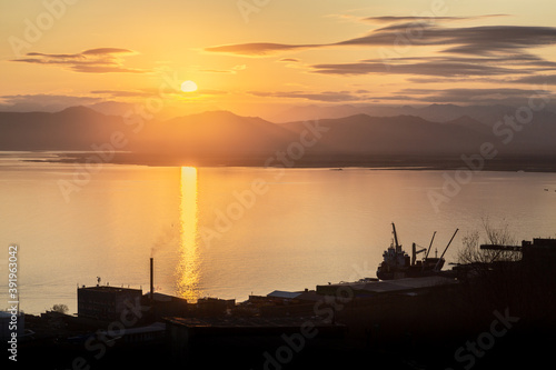 Kamchatka, sunset in the Avacha Bay