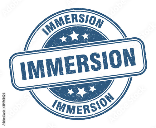 immersion stamp. immersion label. round grunge sign