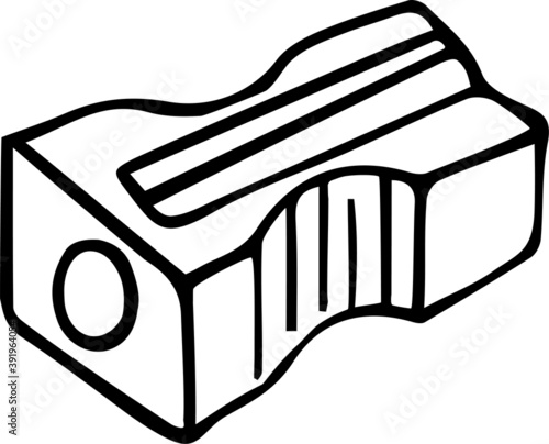 vector illustration pencil sharpener drawn black lines