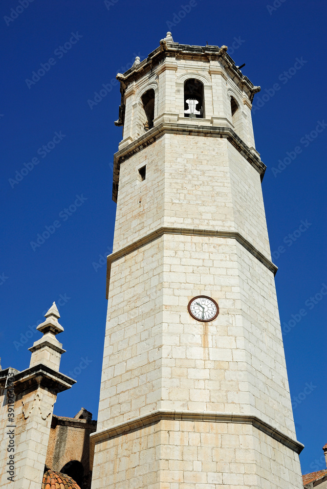 Church tower and facade Benicarlo, Castellon - Spain