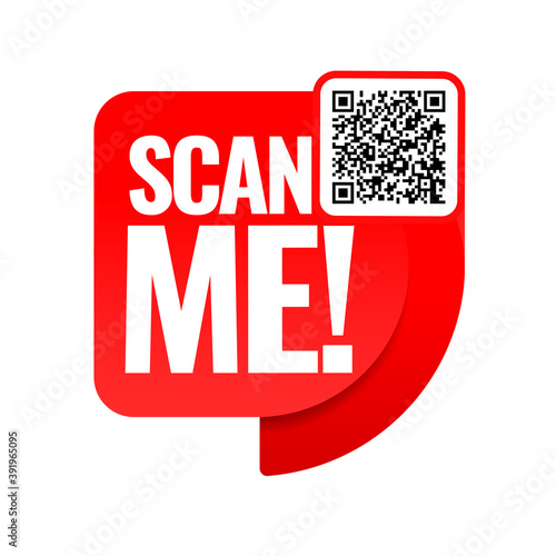 Scan me icon. Symbol or emblem. vector illustration